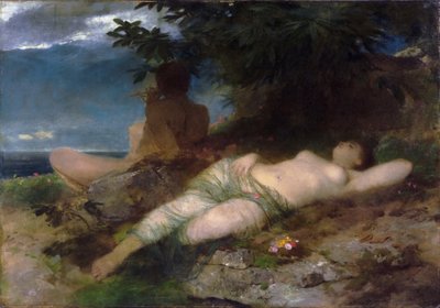 ニンフとサテュロス 作： Arnold Böcklin